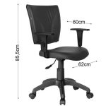 Cadeira B-ONE Giratória com Braços Reguláveis – Cor Preta 31009 CADEIRAS RENOVA 14