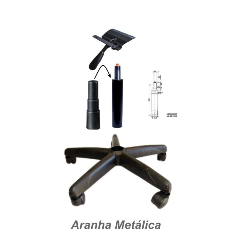 Cadeira B-ONE Giratória com Braços Reguláveis – Cor Preta 31009 CADEIRAS RENOVA 9