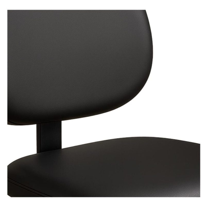 Cadeira Executiva COSTURADA Base em “S” Cromada – Corino Preto 31016 CADEIRAS RENOVA 8
