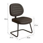 Cadeira Executiva Costurada Base em “S” PRETA – Cor Preta 31014 CADEIRAS RENOVA 15