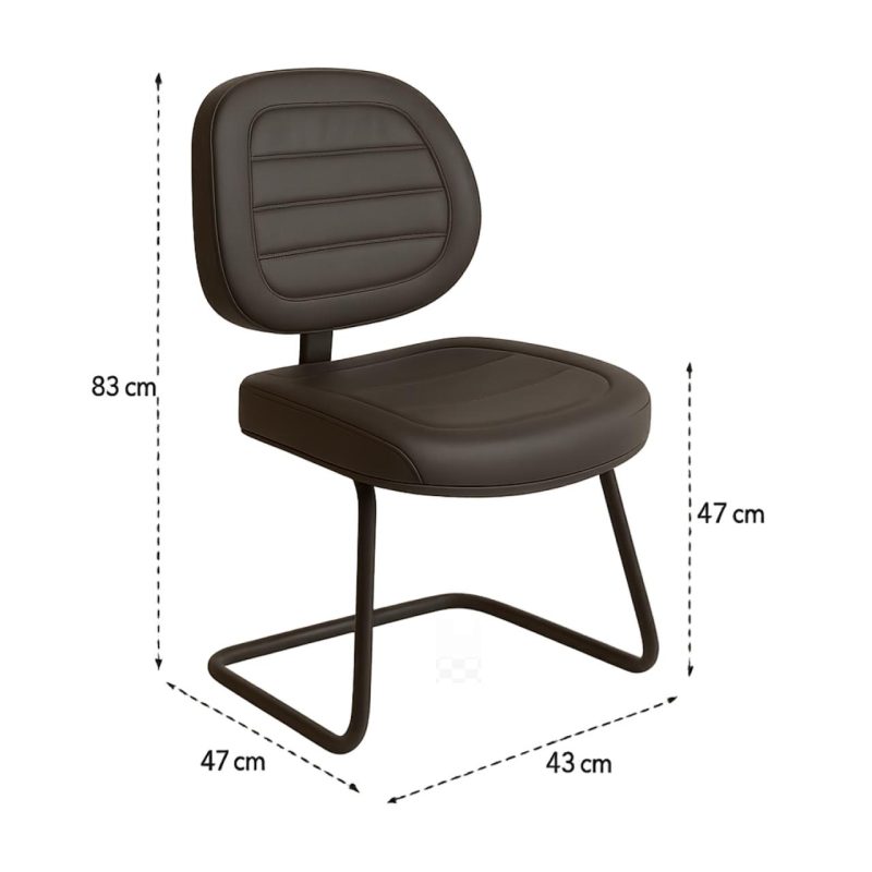 Cadeira Executiva Costurada Base em “S” PRETA – Cor Preta 31014 CADEIRAS RENOVA 7