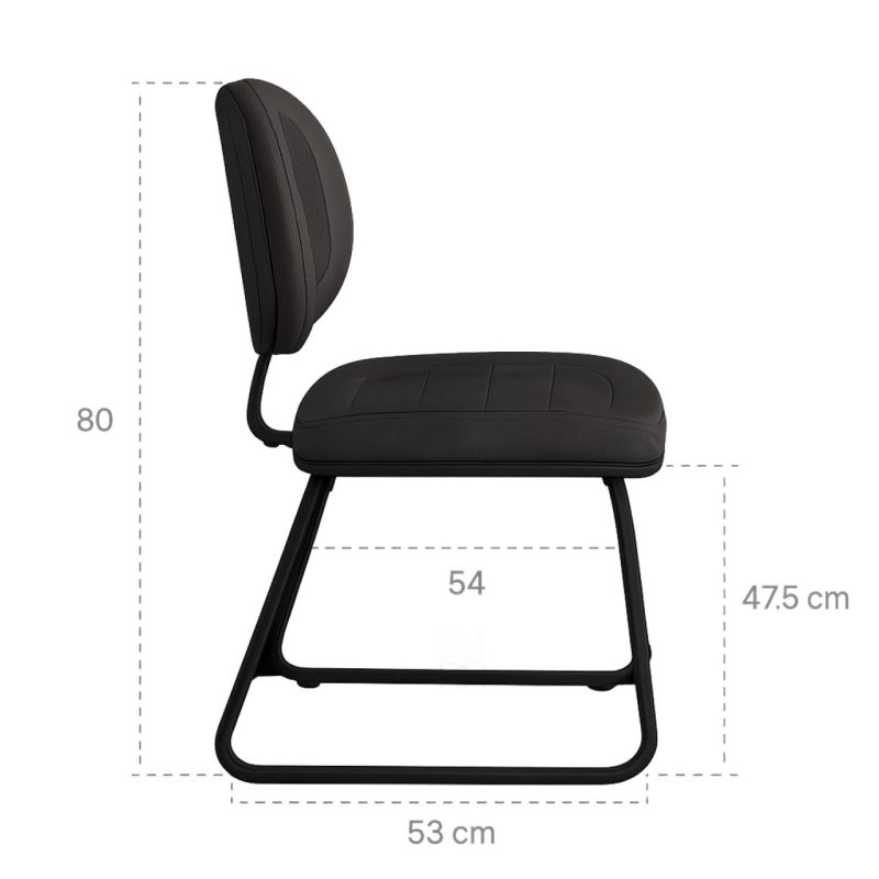 Cadeira Executiva COSTURADA Base Trapézio Cor Preta – 31031 CADEIRAS RENOVA 6