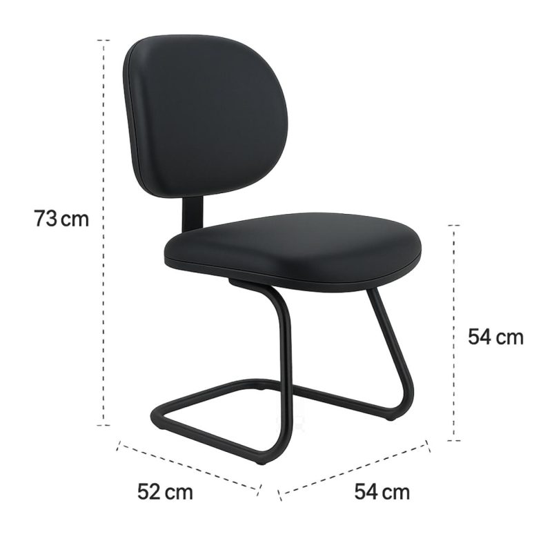 Cadeira Executiva LISA Base em “S” – Cor Preta 31013 CADEIRAS RENOVA 5