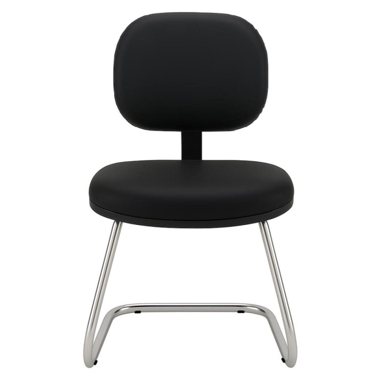 Cadeira Executiva LISA Base em “S” CROMADA – Cor Preta 31015 CADEIRAS RENOVA 3