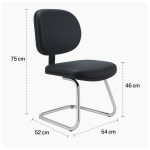 Cadeira Executiva LISA Base em “S” CROMADA – Cor Preta 31015 CADEIRAS RENOVA 12