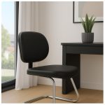 Cadeira Executiva LISA Base em “S” CROMADA – Cor Preta 31015 CADEIRAS RENOVA 15