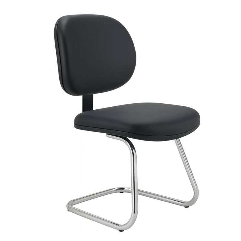 Cadeira Executiva LISA Base em “S” CROMADA – Cor Preta 31015 CADEIRAS RENOVA 2