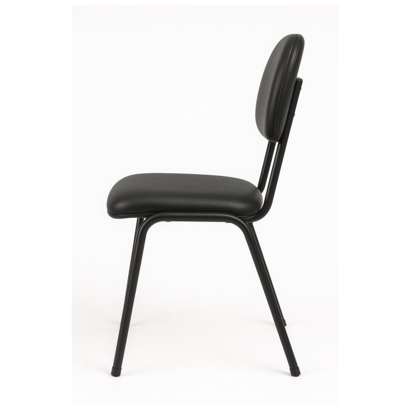 Cadeira Secretária 04 pés – Corino Preto 31102 CADEIRAS RENOVA 3