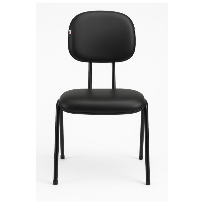 Cadeira Secretária 04 pés – Corino Preto 31102 CADEIRAS RENOVA 4