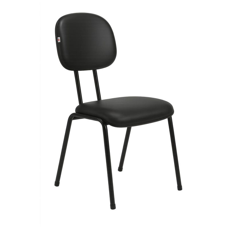 Cadeira Secretária 04 pés – Corino Preto 31102 CADEIRAS RENOVA 2