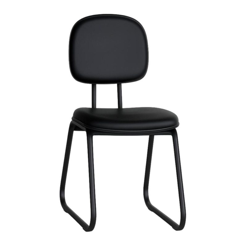 Cadeira Secretária Trapézio – Corino Preto 31103 CADEIRAS RENOVA 2