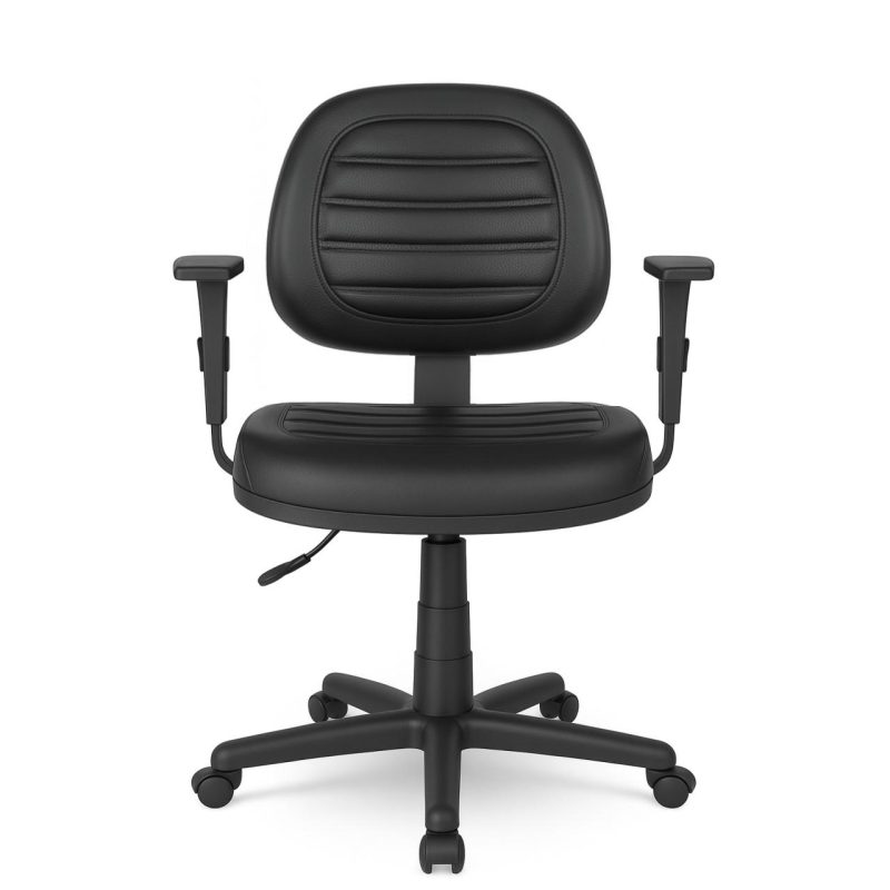 Cadeira Executiva COSTURADA Giratória com Braços Reguláveis Cor Preta – 31005 CADEIRAS RENOVA 3