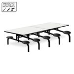 Mesa p/ Refeitório Fixo 10 Lugares MDP BRANCO DE 25 MM 50046 CADEIRAS RENOVA 7