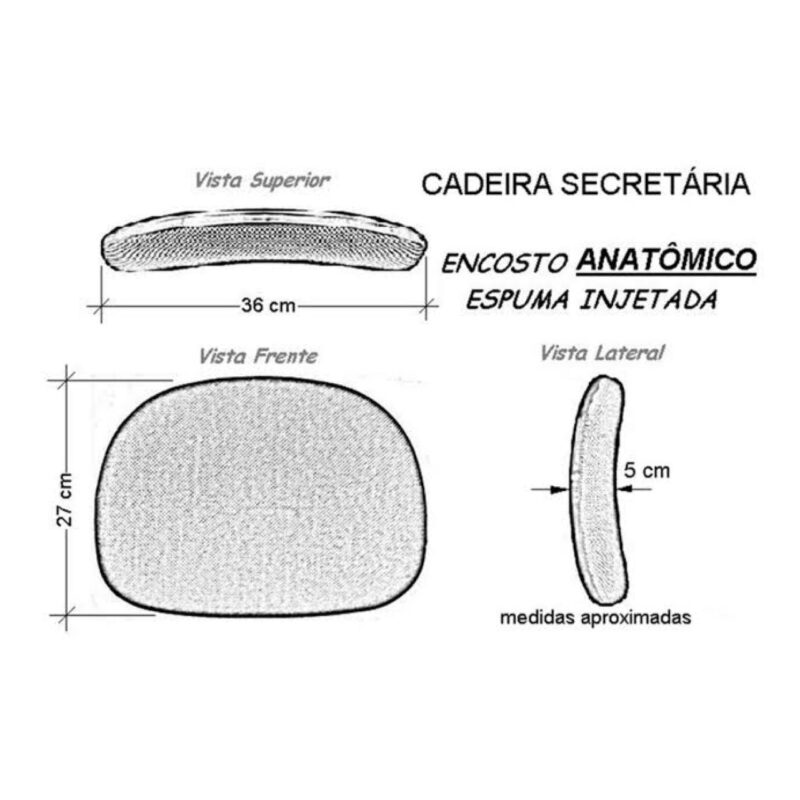 Cadeira CAIXA Secretária (Aranha PMD) – Cor Preta 34001 CADEIRAS RENOVA 4