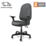 Cadeira Presidente PLUS BACK SYSTEM Baixa Costurada c/ Braços Reguláveis – Corino Preto 32974 CADEIRAS RENOVA 11