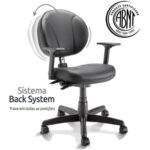 Cadeira Executiva BACK SYSTEM OPERATIVA c/ Braços Reguláveis – CORINO PRETO 32987 CADEIRAS RENOVA 9