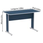 Mesa Escritório 1,20×0,60m s/ Gavetas – Cor Azul 44084 CADEIRAS RENOVA 7