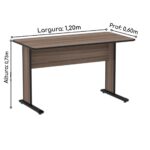 Mesa Escritório 1,20×0,60m s/ gavetas – Cor Walnut 44095 CADEIRAS RENOVA 7