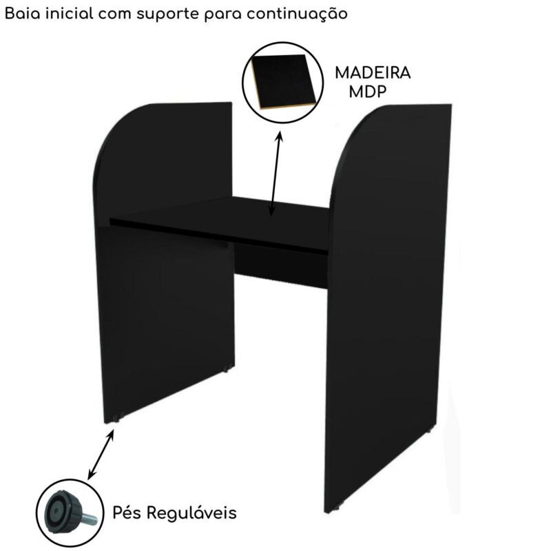 Baia INICIAL para Atendimento 1,20×0,80×0,60mPRETA/PRETA – 24015 CADEIRAS RENOVA 4