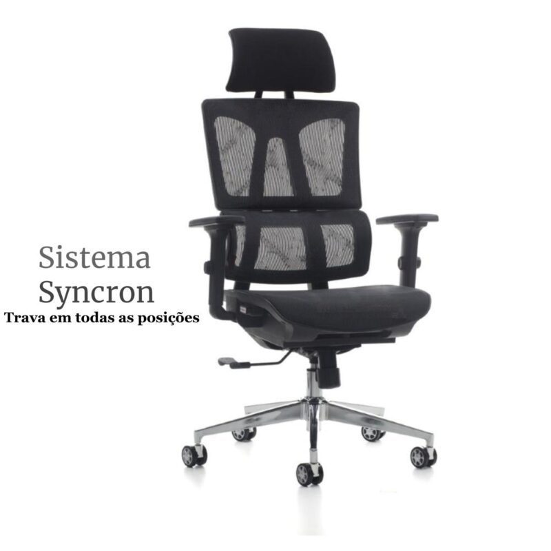 Cadeira Presidente Tela MK – 4011 – COR PRETO 30038 CADEIRAS RENOVA 2