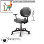 Cadeira Executiva BACK SYSTEM OPERATIVA c/ Braços Reguláveis – CORINO PRETO 32987 CADEIRAS RENOVA 10