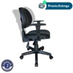 Cadeira Executiva Back System Lisa c/ Braços reguláveis – Cor Preta 31006 CADEIRAS RENOVA 10