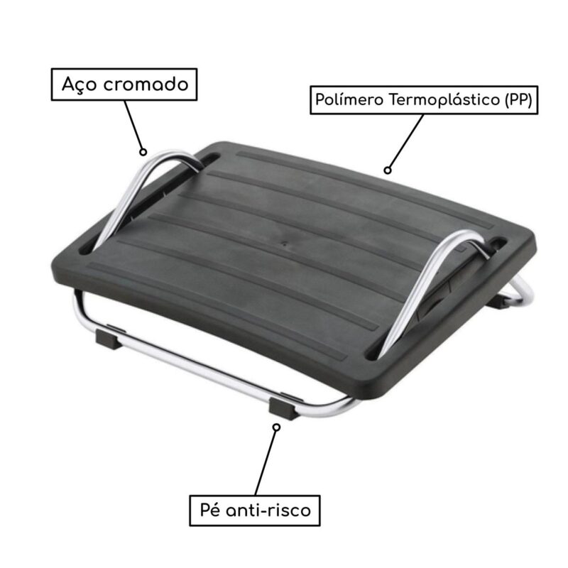 Apoio para os Pés Ajustável Cromado71003 CADEIRAS RENOVA 3
