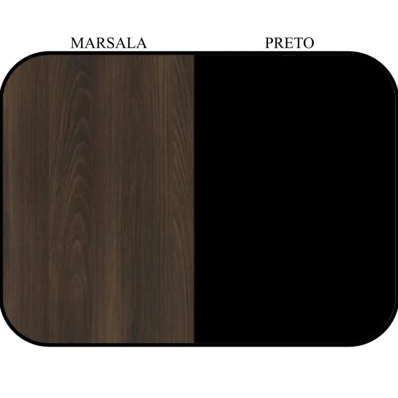 Mesa Escritório em “L” c/ Gaveteiro 1,50×1,50m MARSALA/PRETO – 23480 CADEIRAS RENOVA 6