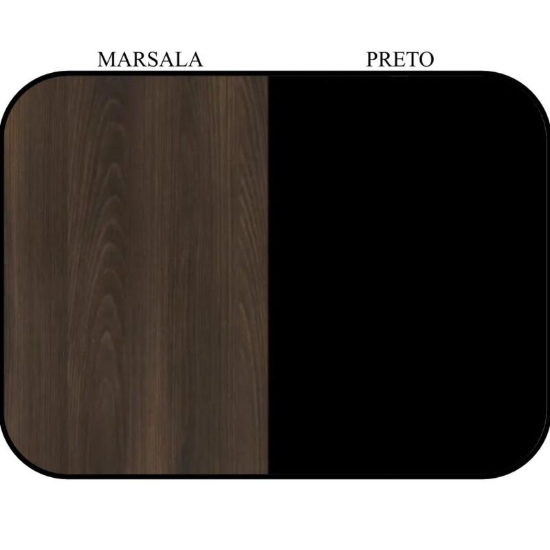 Mesa Escritório em “L” – 1,50×1,50m (Extensível) – com Armário Misto (03 Gav.) MARSALA/PRETO – 23482 CADEIRAS RENOVA 6