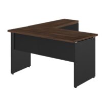 Mesa em “L” (Mesa 1,70m + Mesa Auxiliar) c/ 02 Gavetas – – Marsala / Preto – 23479 CADEIRAS RENOVA