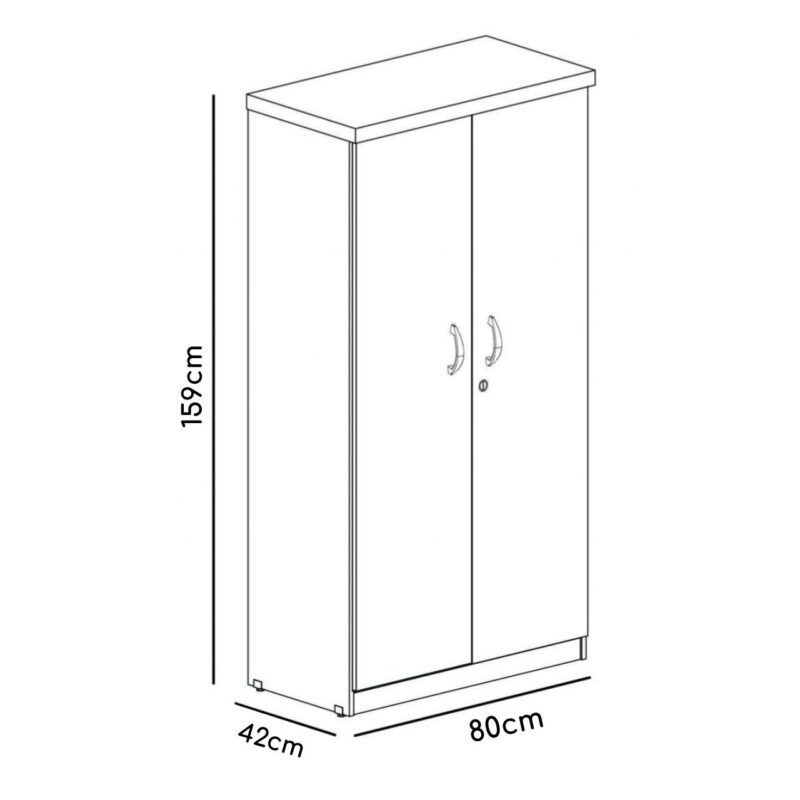 Armário Alto Fechado com 02 Portas – 1,59X0,80X0,42m CINZA/CINZA – 21209 CADEIRAS RENOVA 3