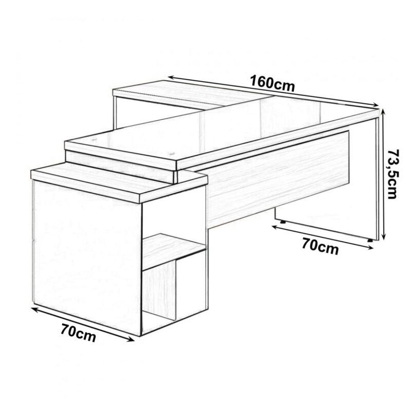 Mesa PEDESTAL VIDRO FUMÊ com MESA AUXILIAR – 1,92×1,60m MARSALA / PRETO – 23486 CADEIRAS RENOVA 5