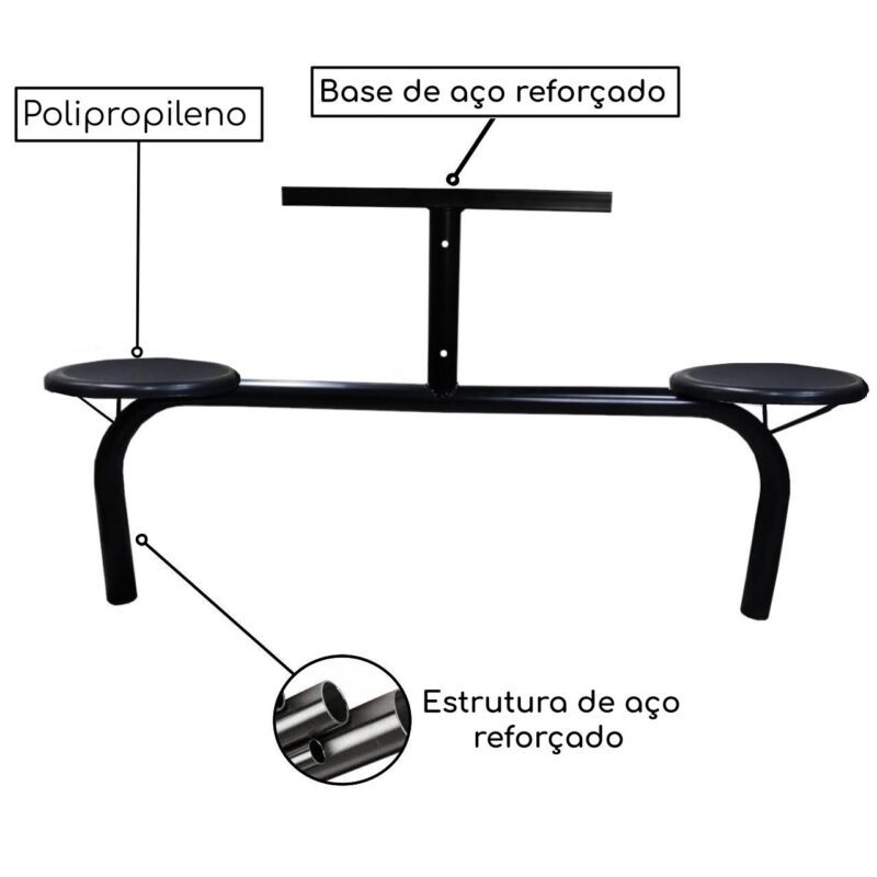 Mesa para Refeitório Fixo 04 Lugares MDP BRANCO DE 25 MM 50052 CADEIRAS RENOVA 5