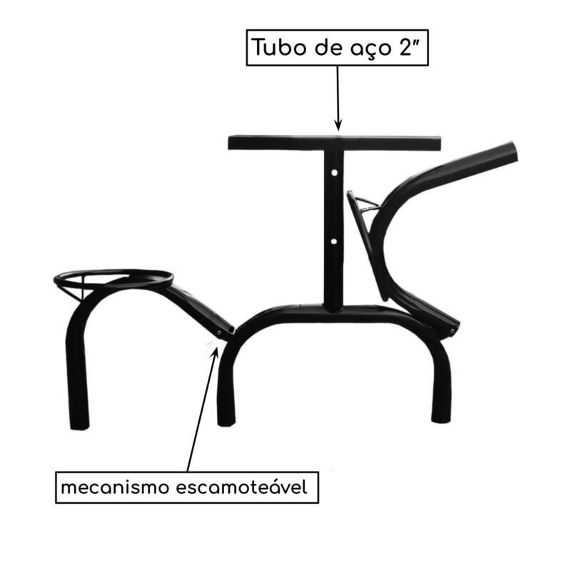 Mesa p/ Refeitório ESCAMOTEÁVEL 06 Lugares – MDP BRANCO DE 25 MM 50051 CADEIRAS RENOVA 3