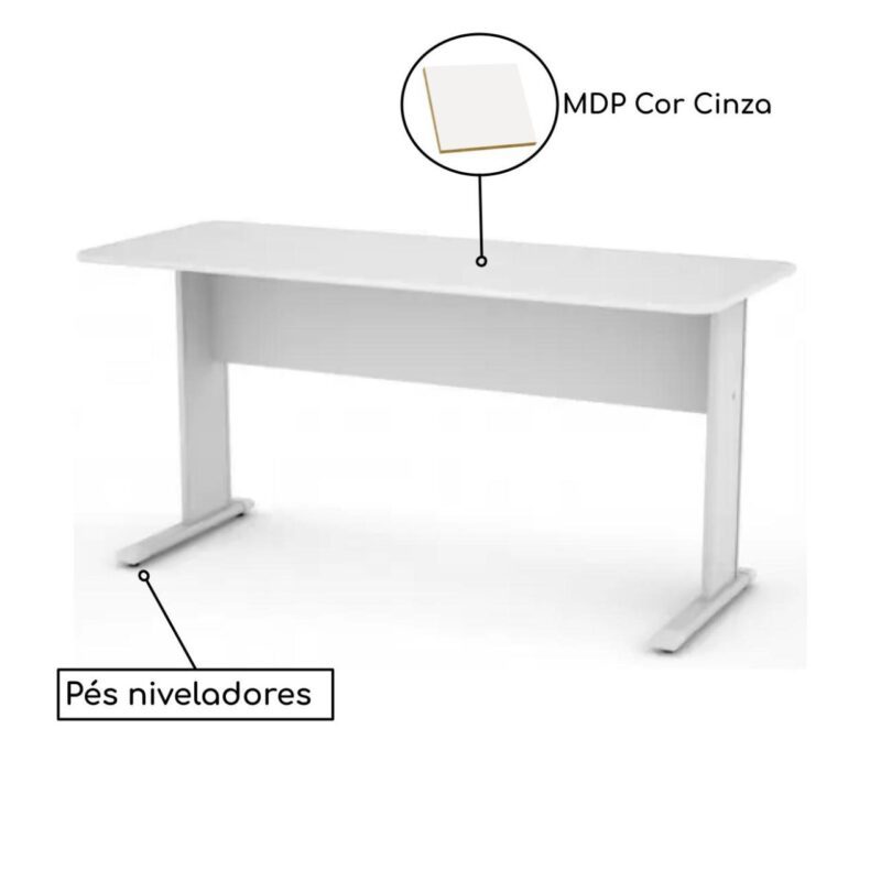 Mesa Escritório 1,20×0,60m – S/ Gavetas CINZA/CINZA – 43083 CADEIRAS RENOVA 3