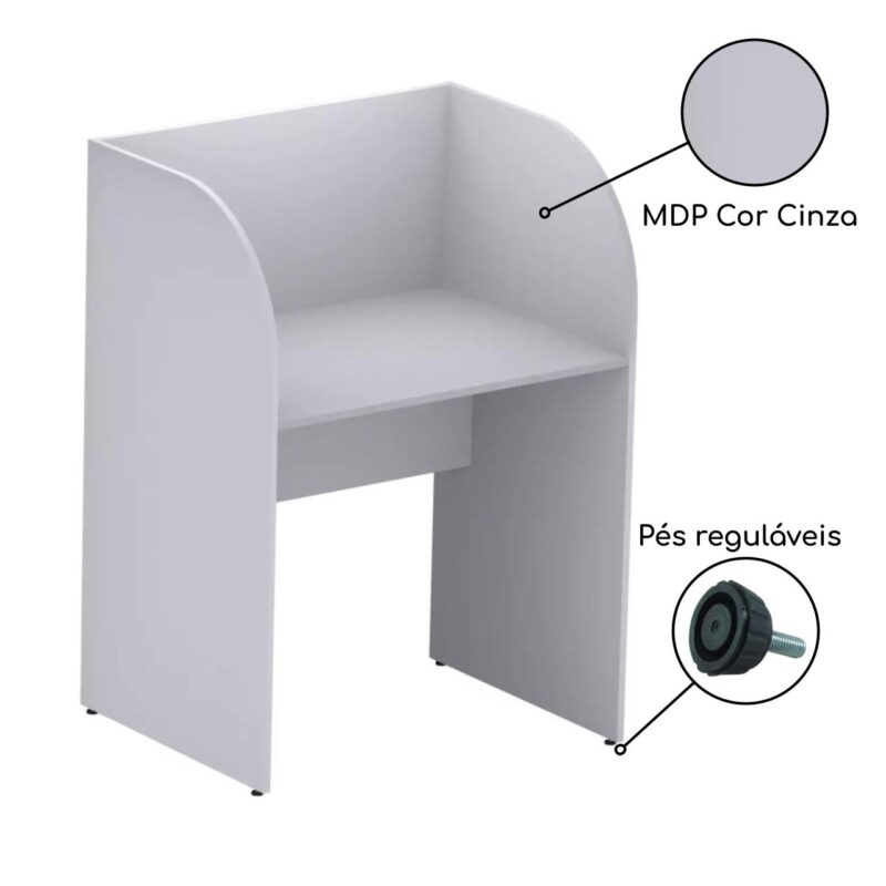 Baia Inicial FECHADA para Atendimento 1,20×0,80×0,60m c/ FUNDOCINZA/CINZA – 24012 CADEIRAS RENOVA 4