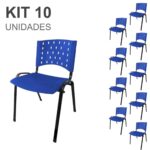 Kit 10 Cadeiras Plásticas 04 pés – COR AZUL – 24003 CADEIRAS RENOVA 6