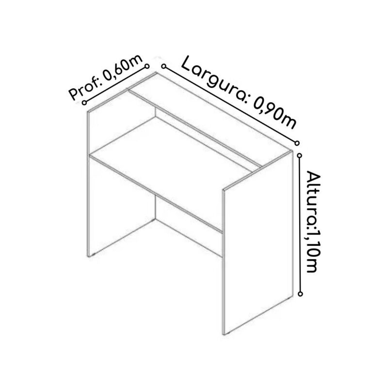 Balcão de Atendimento 0,90×0,60m – S/ Gavetas Cor Branco – 63095 CADEIRAS RENOVA 4