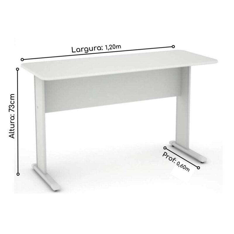 Mesa Escritório 1,20×0,60m – c/ Gavetas CINZA/CINZA – 43084 CADEIRAS RENOVA 5