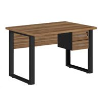 Mesa Escritório PÉ QUADRO – 1,20×0,60m – C/ Gavetas – NOGAL SEVILHA/PRETO – 24471 CADEIRAS RENOVA