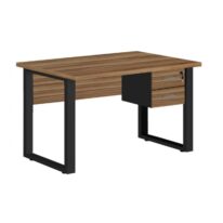 Mesa Escritório PÉ QUADRO 1,50×0,60m – C/ Gavetas – NOGAL SEVILHA/PRETO – 24473 CADEIRAS RENOVA