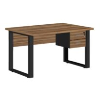 Mesa Escritório PÉ QUADRO 1,70×0,70m – C/ Gavetas – NOGAL SEVILHA/PRETO – 24475 CADEIRAS RENOVA