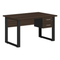 Mesa Escritório PÉ QUADRO 1,50×0,60m – C/ Gavetas – MARSALA/PRETO – 25473 CADEIRAS RENOVA