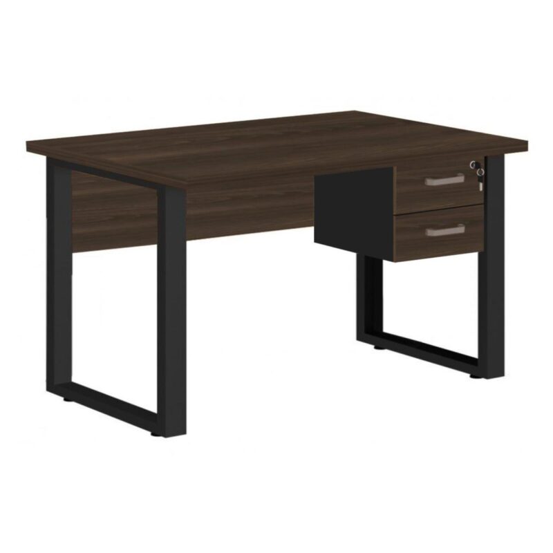 Mesa Escritório PÉ QUADRO 1,50×0,60m – C/ Gavetas – MARSALA/PRETO – 25473 CADEIRAS RENOVA 2