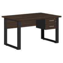 Mesa Escritório PÉ QUADRO 1,70×0,70m – C/ Gavetas – MARSALA/PRETO – 25475 CADEIRAS RENOVA