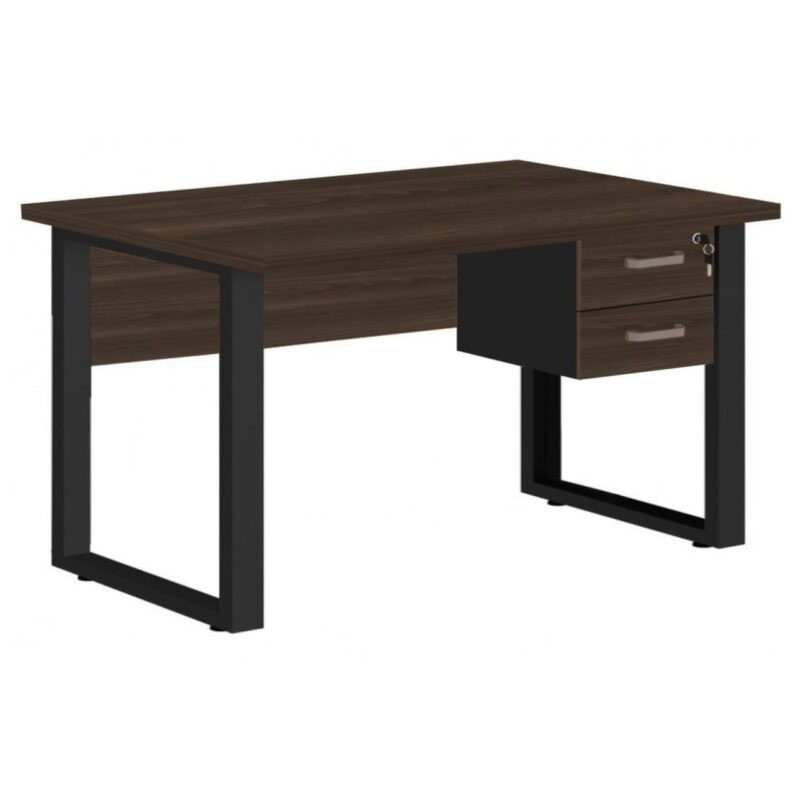 Mesa Escritório PÉ QUADRO 1,70×0,70m – C/ Gavetas – MARSALA/PRETO – 25475 CADEIRAS RENOVA 2