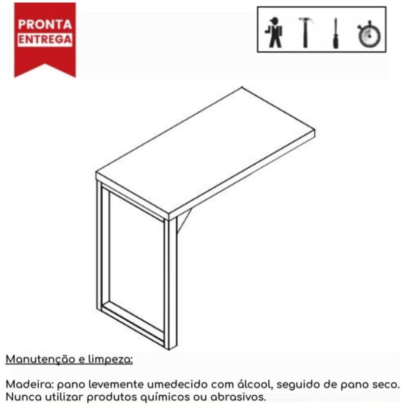 Mesa AUXILIAR SIMPLES PÉ QUADRO 0,90m NOGAL SEVILHA / PRETO – 24419 CADEIRAS RENOVA 3