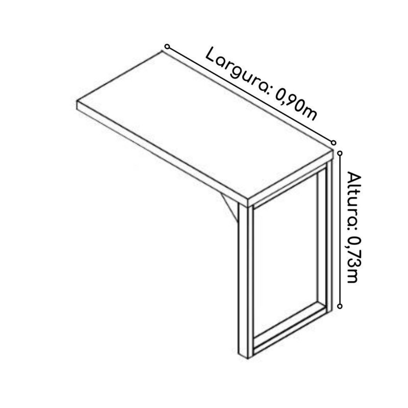 Mesa em L PÉ QUADRO (Mesa 1,70m + Mesa Auxiliar) – S/ Gavetas NOGAL SEVILHA/PRETO – 24478 CADEIRAS RENOVA 5