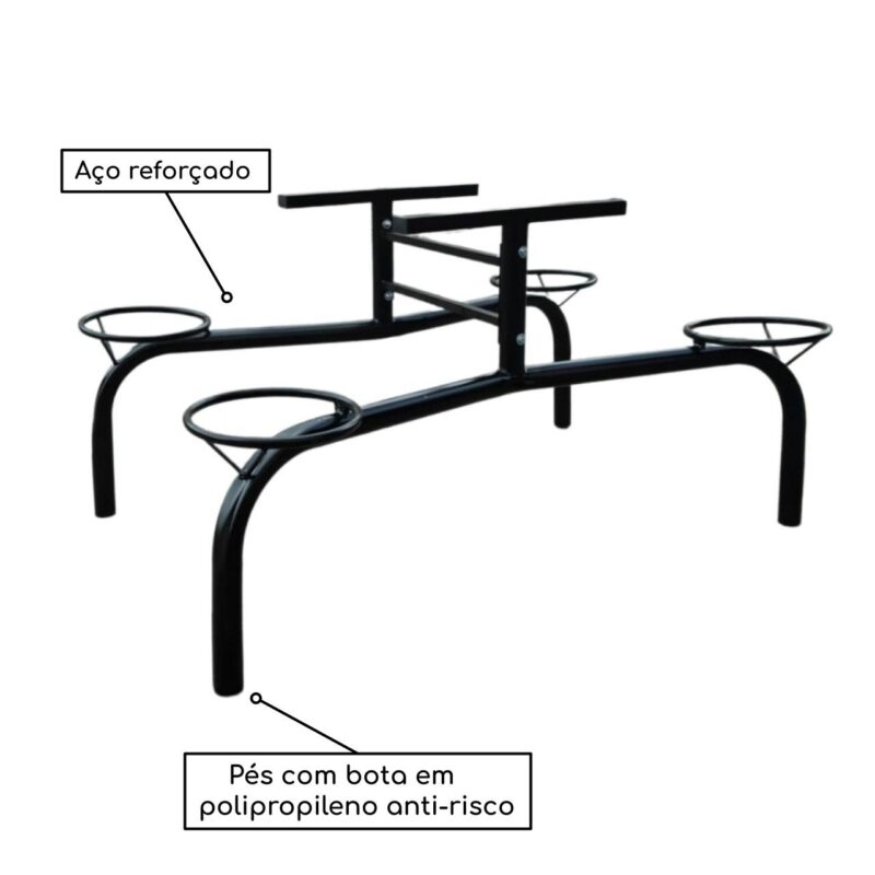 Mesa para Refeitório Fixo 04 Lugares MDP BRANCO DE 25 MM 50052 CADEIRAS RENOVA 6