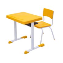 Kit Escolar Individual – (Mesa e Cadeira) – INFANTIL 03 a 06 Anos COR AMARELO – 41087 CADEIRAS RENOVA